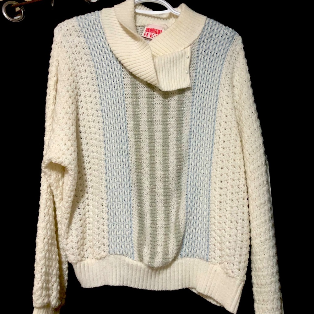 Vintage HER fairisle mock neck chunky knit sweater